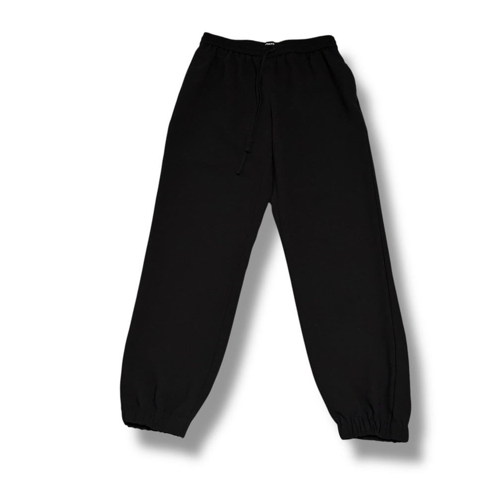 Express Men's Ankle‎ Mid Rise Drawstring Joggers Black Size XS 26 x 27.5